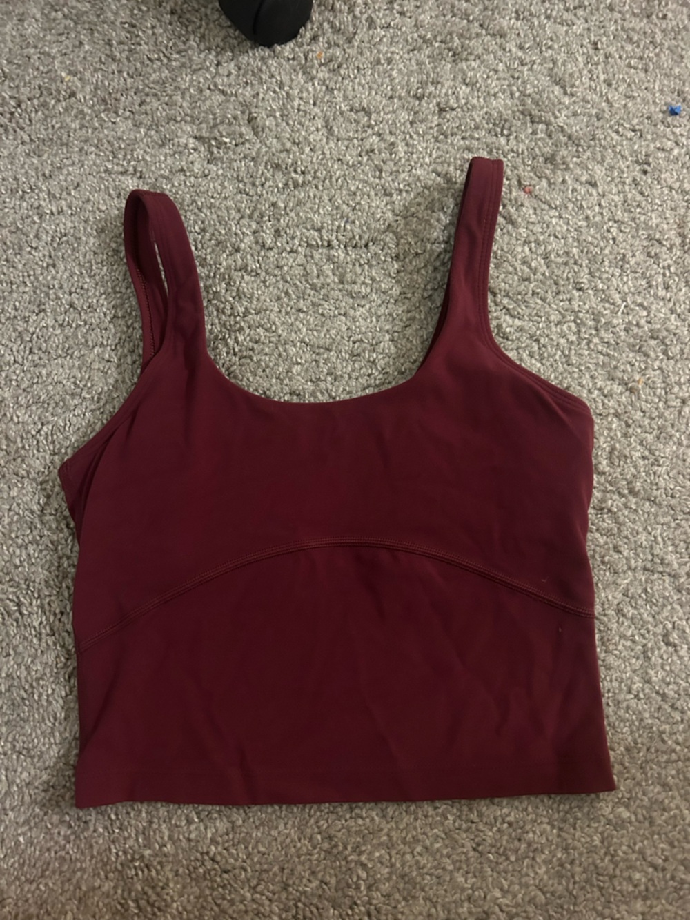 Aritzia TNA butter white athletic tank top built in bra maroon burgundy